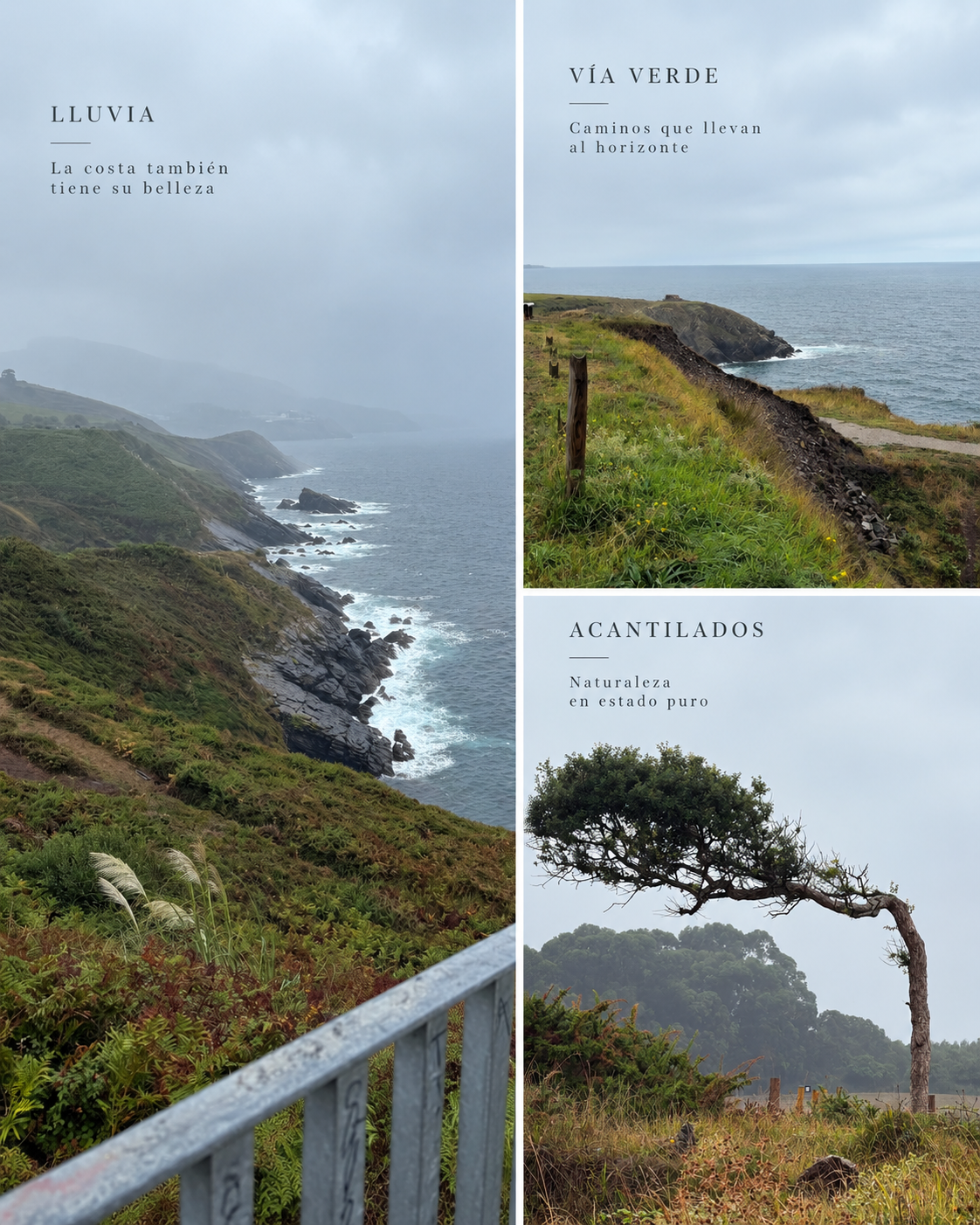 Vía Verde de Itsaslur, acantilados y lluvia durante la etapa 09 del Camino del Norte