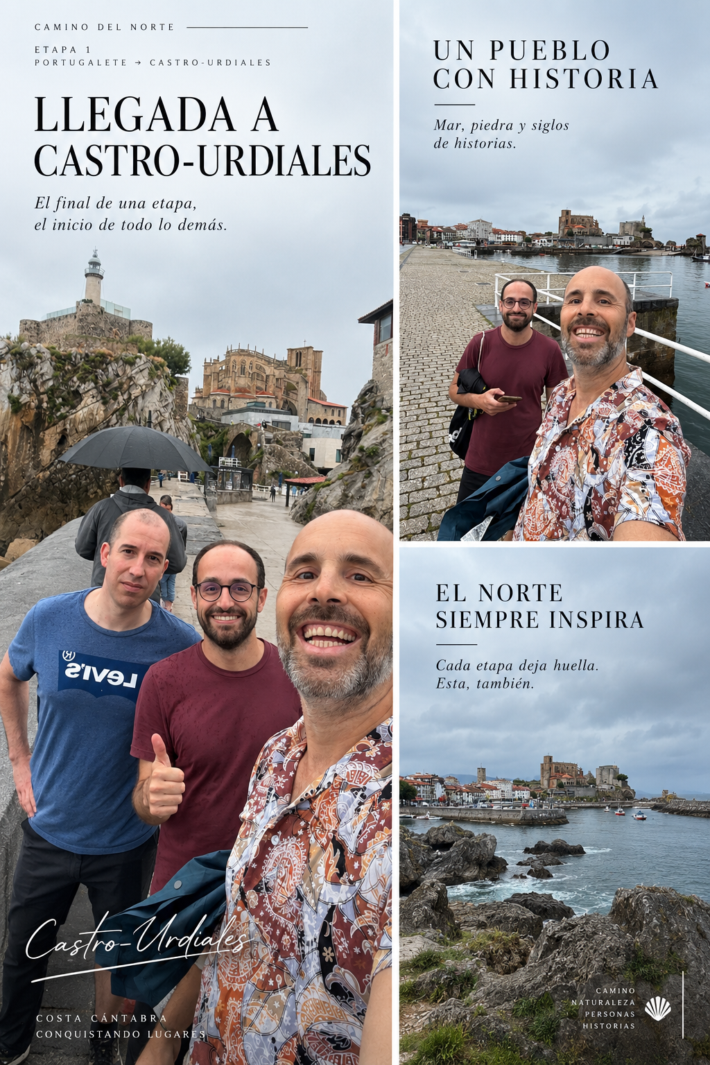 Llegada a Castro-Urdiales y reencuentro con Xomin al terminar la etapa 09 del Camino del Norte